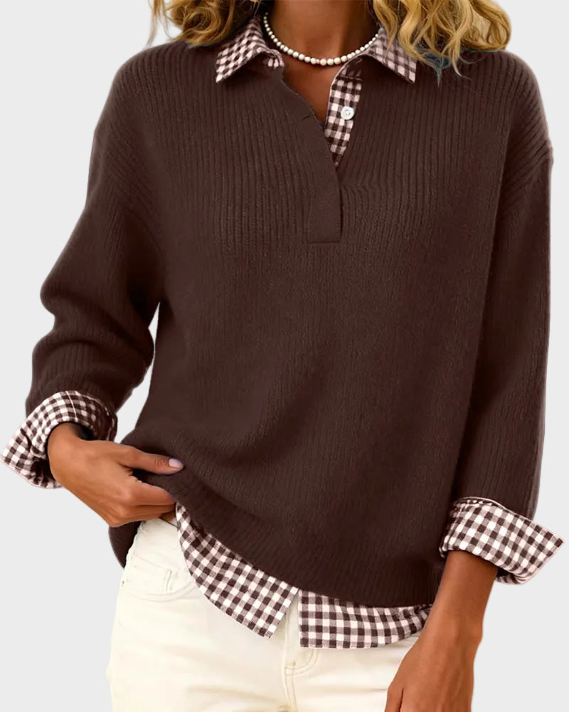 Viktoria – Jersey patchwork de cuadros multicolor – imagen 10