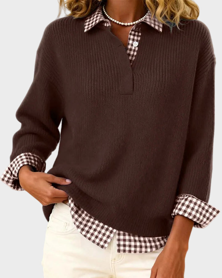 Viktoria – Jersey patchwork de cuadros multicolor – imagen 10