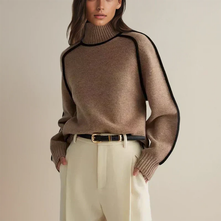 Edith | Jersey de cuello alto de mezcla de algodón