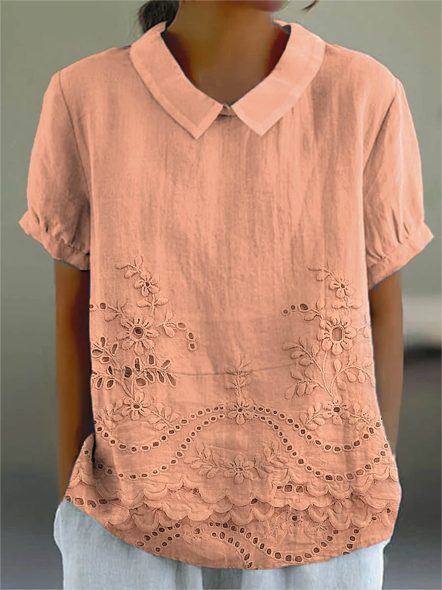 Emese | Camisa Bordada con Estampado de Flores