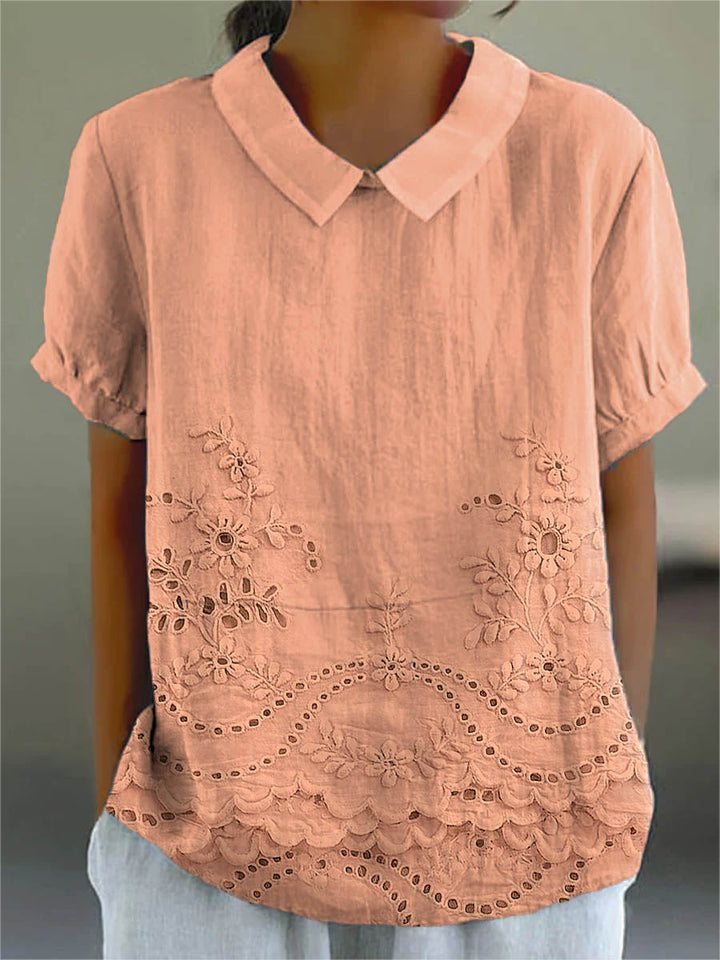 Emese | Camisa Bordada con Estampado de Flores