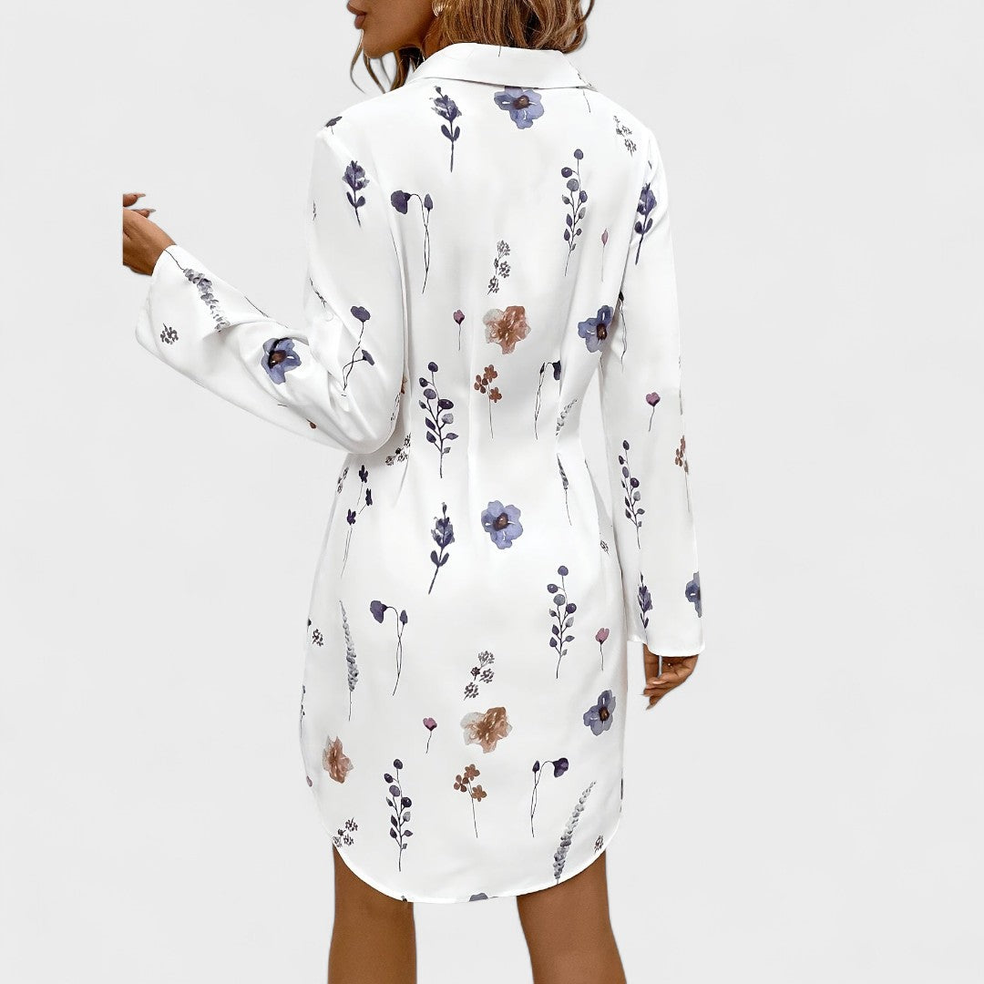 Noémia - Vestido camisero floral elegante