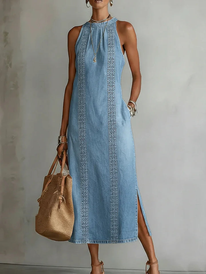 Júlia - Vestido de Denim con Encaje Retro | Tendencia Vaquera