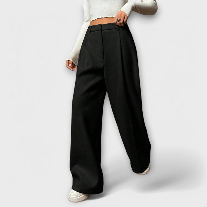 Pantalones de Mujer de Cintura Alta y Corte Amplio
