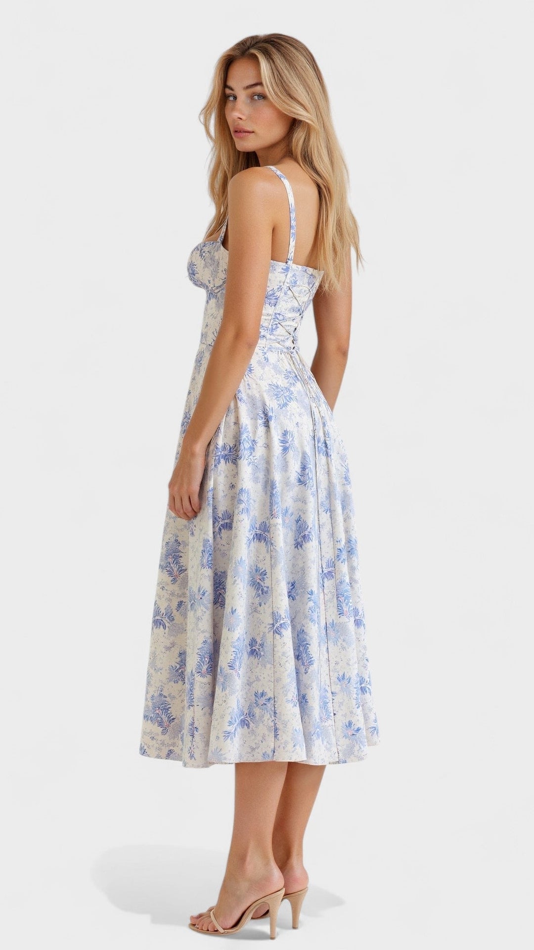 Carolina - Vestido floral con corsé ajustado