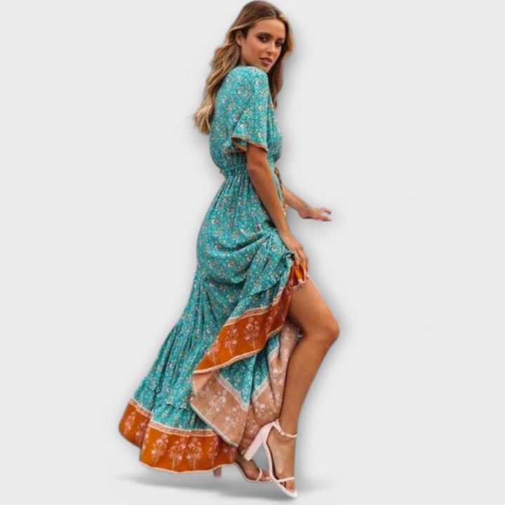 Madalena - Vestido boho maxi