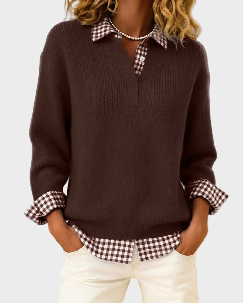 Viktoria – Jersey patchwork de cuadros multicolor – imagen 8