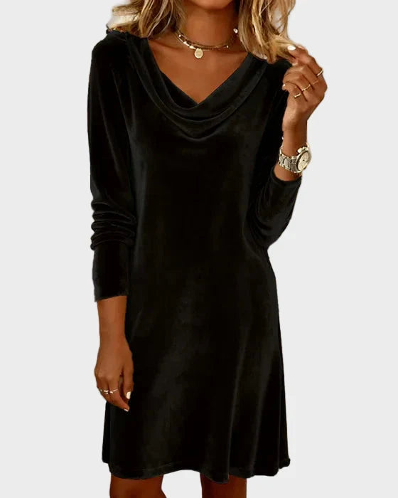 Frosina - Vestido de Terciopelo Suelto Mujer