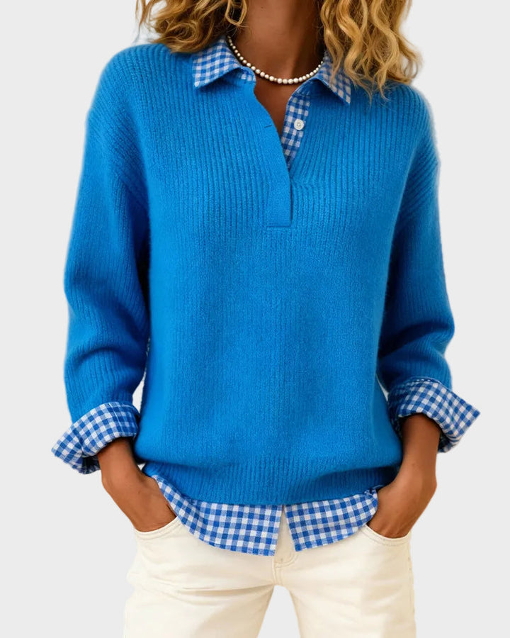 Viktoria – Jersey patchwork de cuadros multicolor