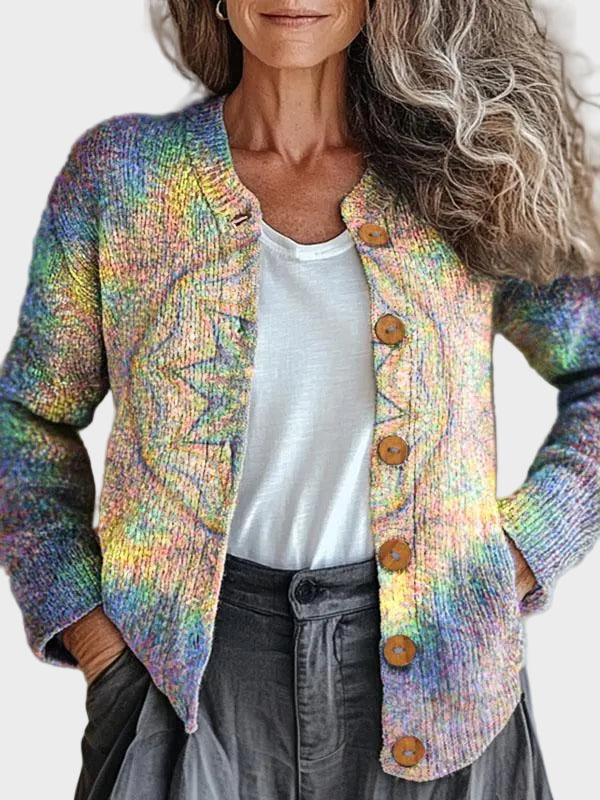 Rainelle™ – Cárdigan arcoíris en tonos pastel