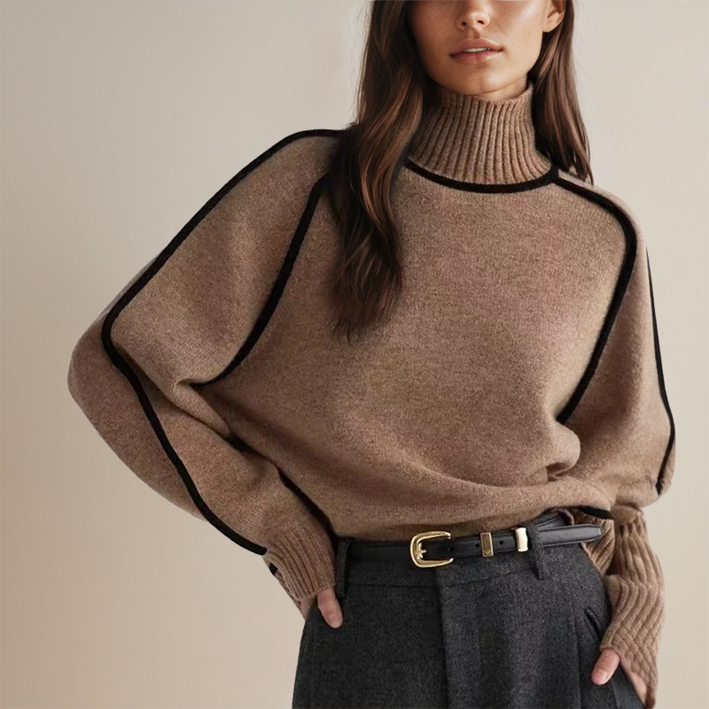 Marjorie | Jersey de cuello alto de canalé