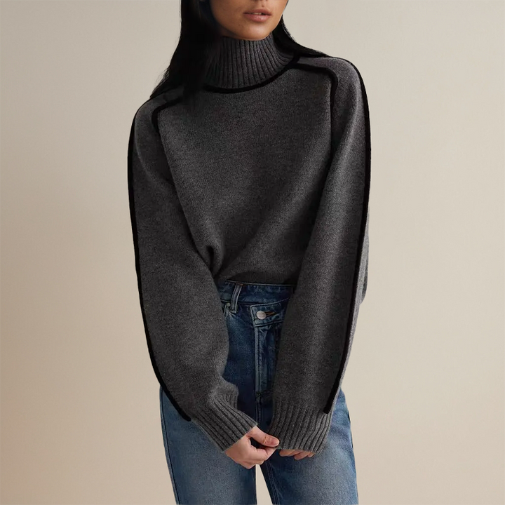 Marjorie | Jersey de cuello alto de canalé