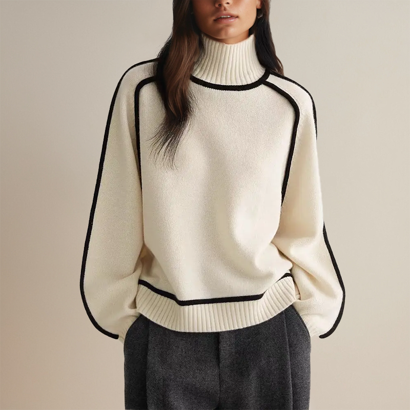 Marjorie | Jersey de cuello alto de canalé