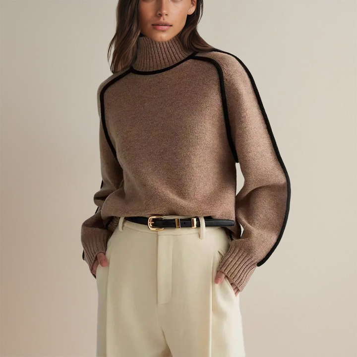 Marjorie | Jersey de cuello alto de canalé