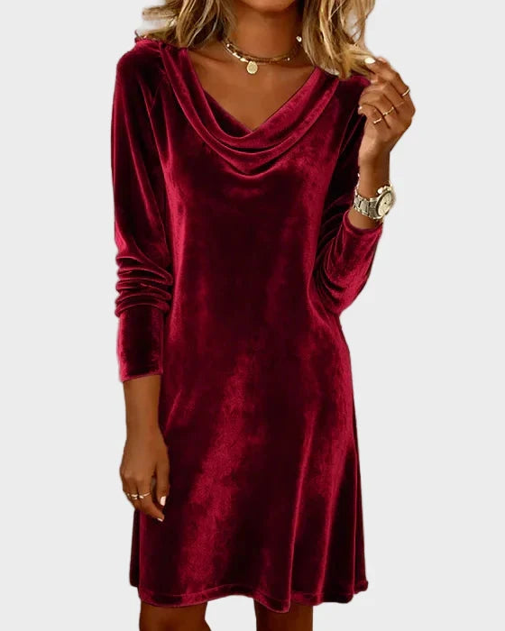 Frosina - Vestido de Terciopelo Suelto Mujer