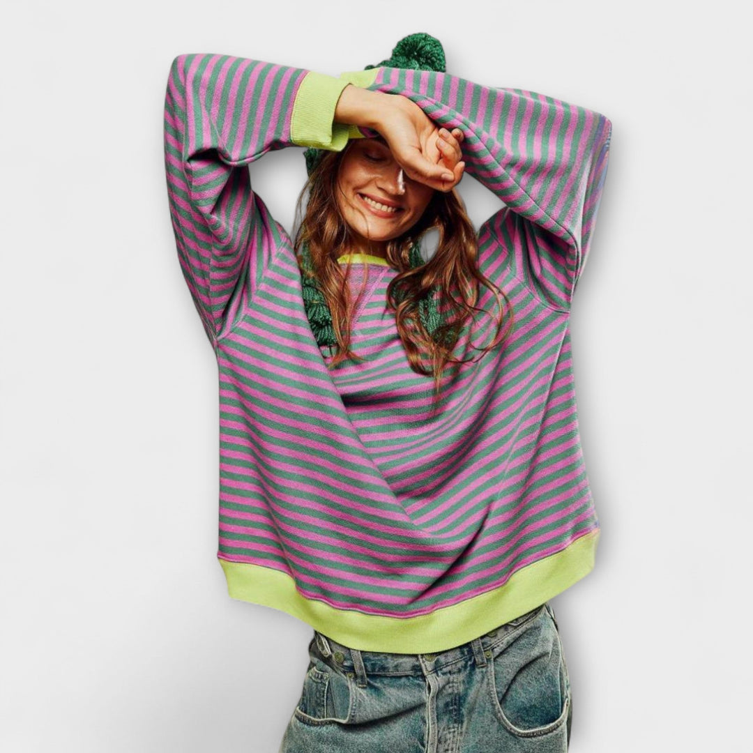 Mary - Pull oversized a rayas lilas
