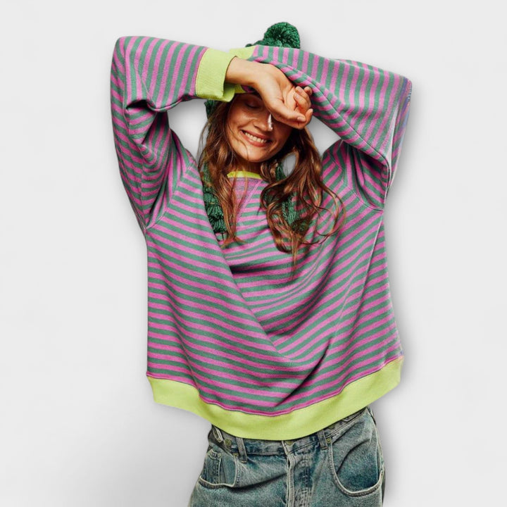 Mary - Pull oversized a rayas lilas