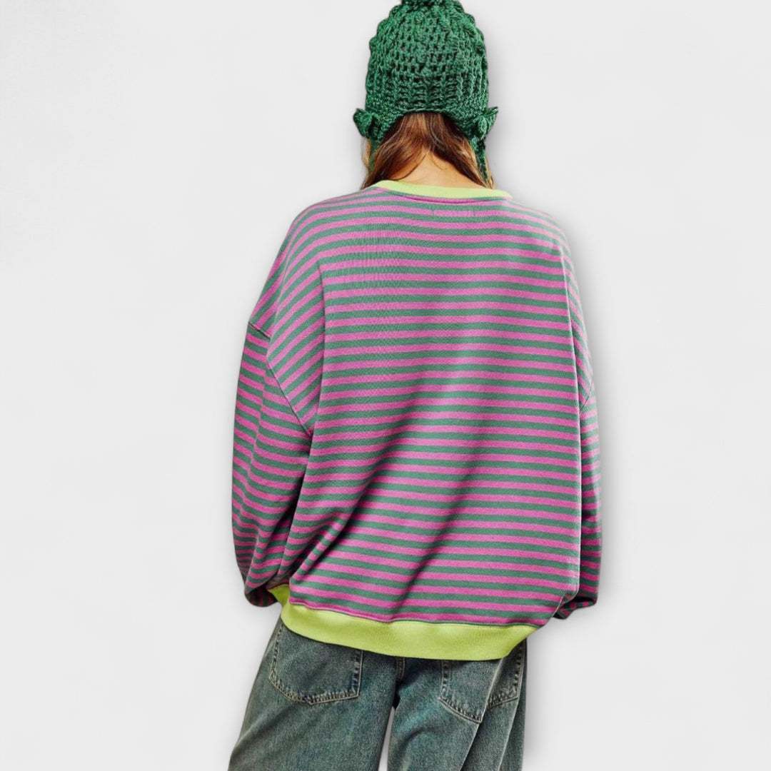 Mary - Pull oversized a rayas lilas
