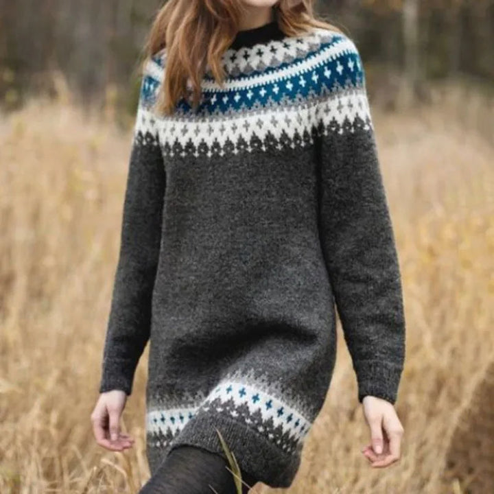 Perla | Jersey largo Fair Isle