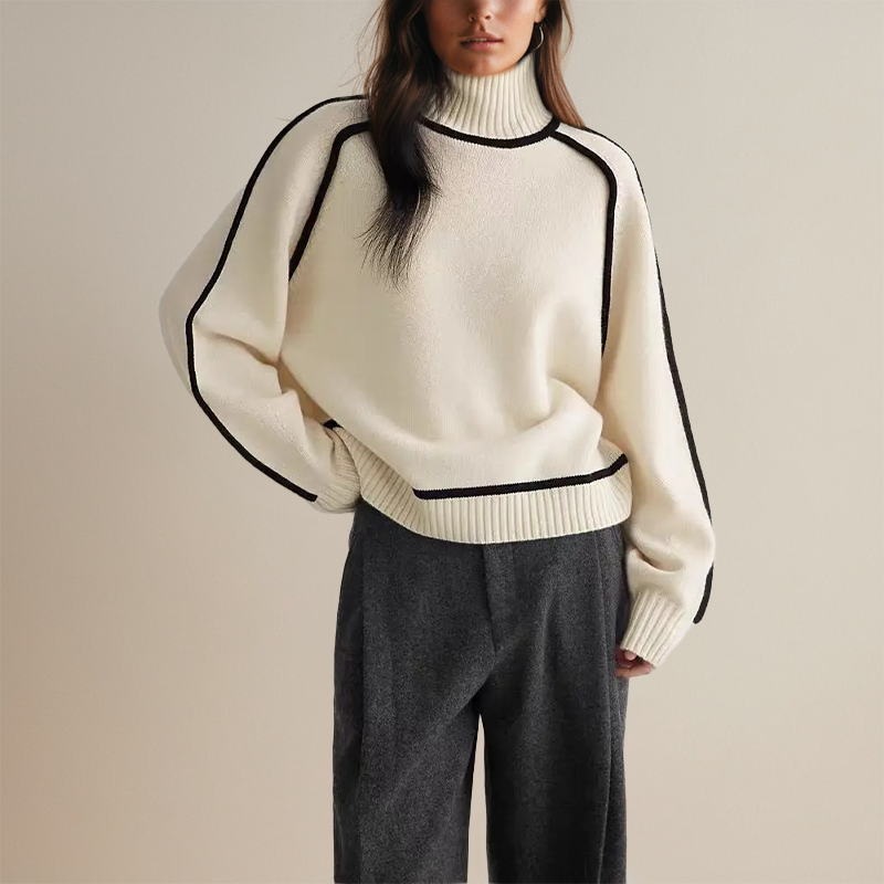 Marjorie | Jersey de cuello alto de canalé
