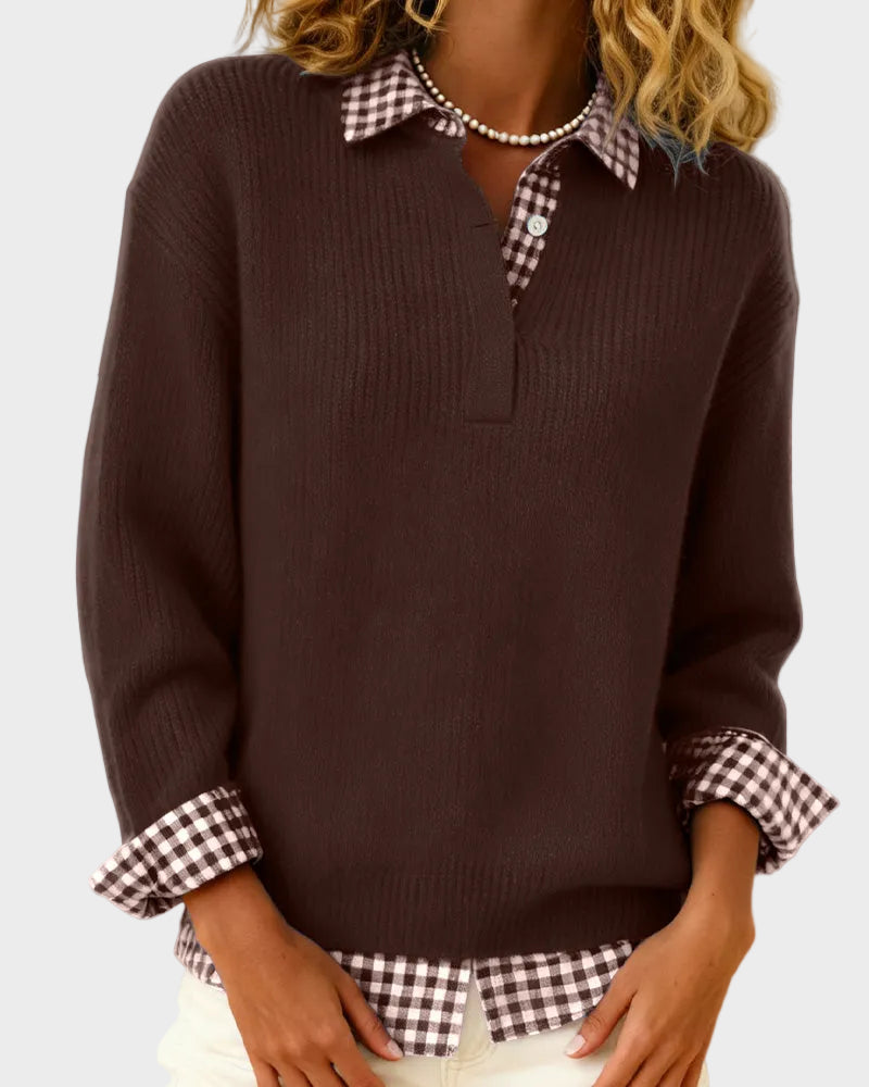 Viktoria – Jersey patchwork de cuadros multicolor – imagen 9