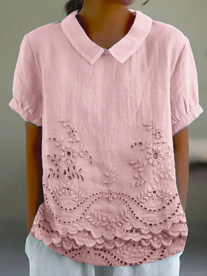 Emese | Camisa Bordada con Estampado de Flores