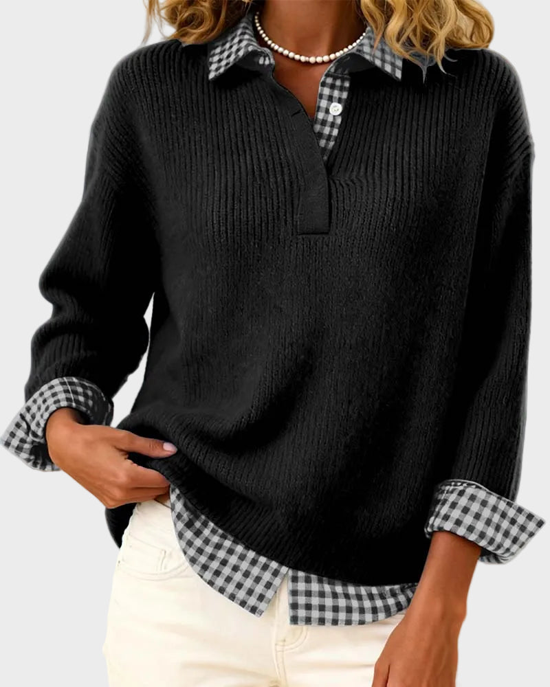 Viktoria – Jersey patchwork de cuadros multicolor – imagen 7