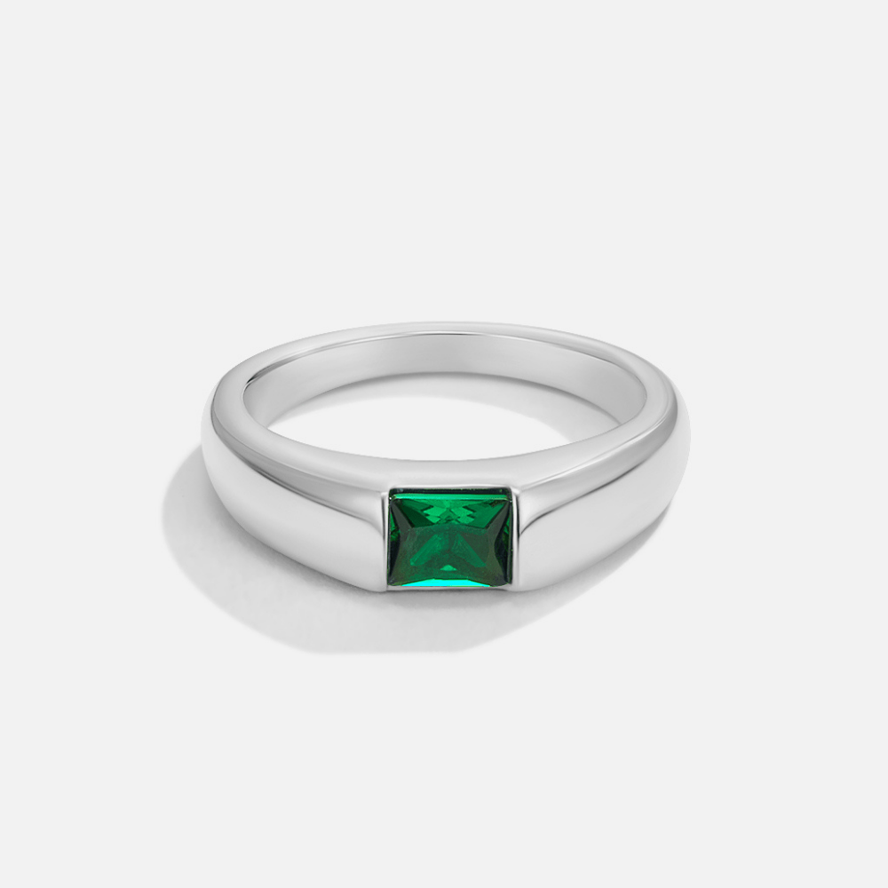 Anillo de Plata Ember & Esmeralda