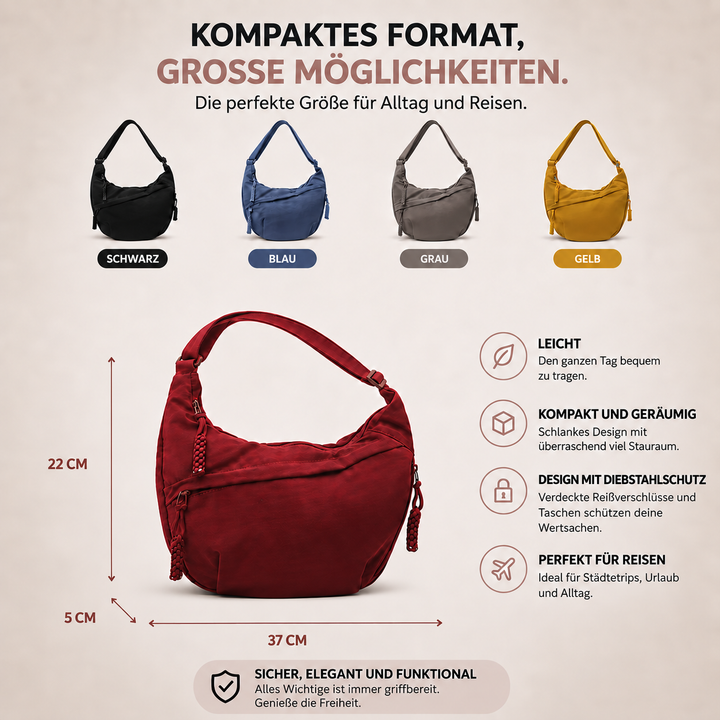 Juana | Bolso de hombro media luna mostaza