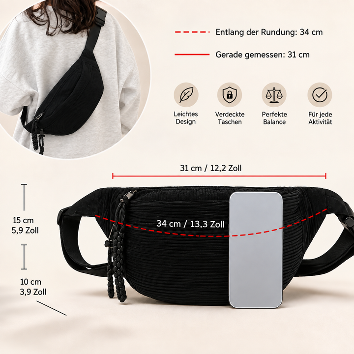 Catalina | Bolso de pana para hombro o cruzado