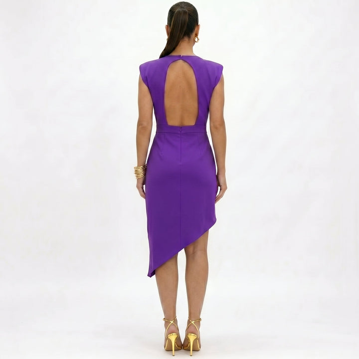 Maja - Vestido Asimétrico con Hombros Estructurados Mujer