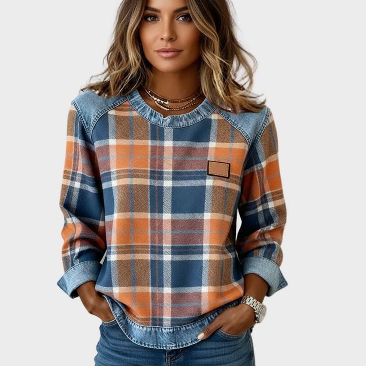 Ivy – Sudadera con motivo patchwork para mujer