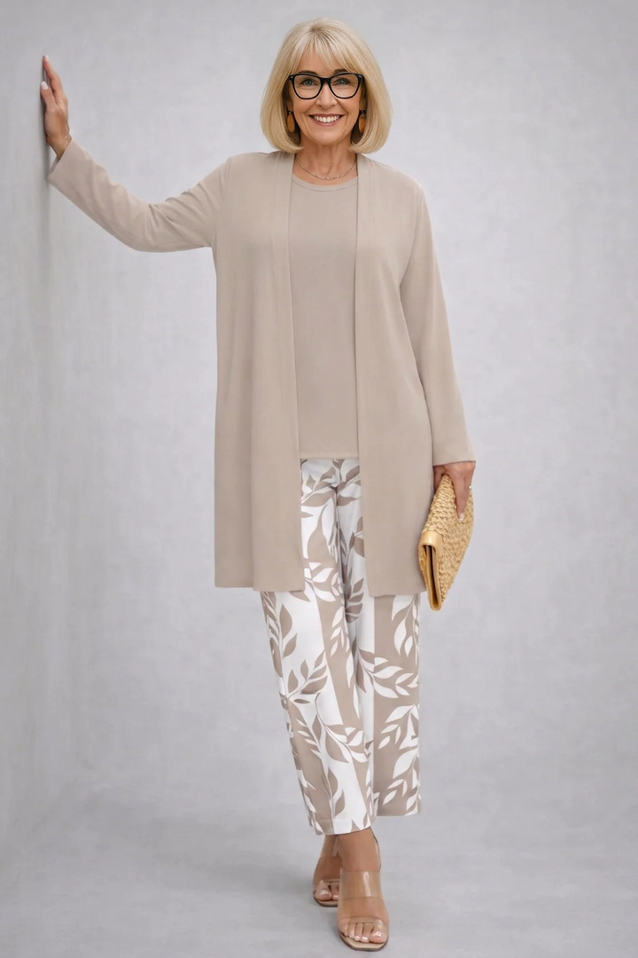 Rocío | Conjunto elegante de 3 piezas – Crema