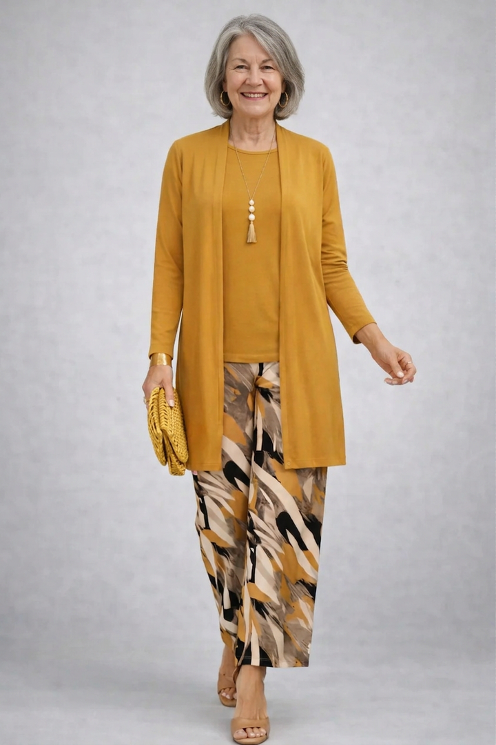 Inés | Conjunto elegante de 3 piezas – Amarillo