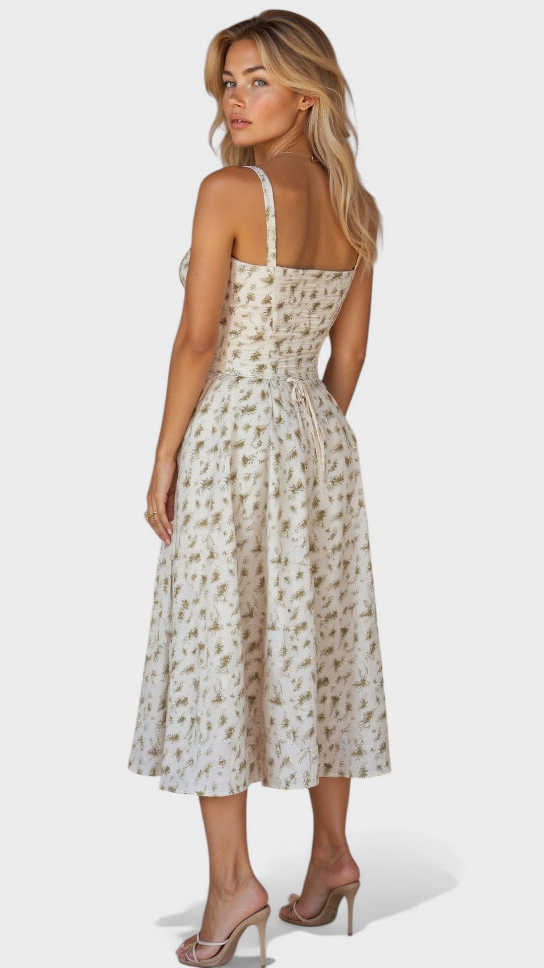Carolina - Vestido floral con corsé ajustado