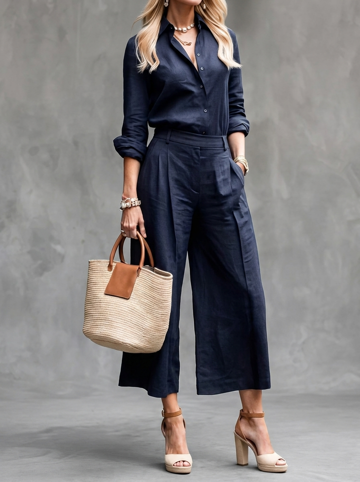 Noor | Conjunto de Salmón – Blusa Holgada y Pantalones Cortos