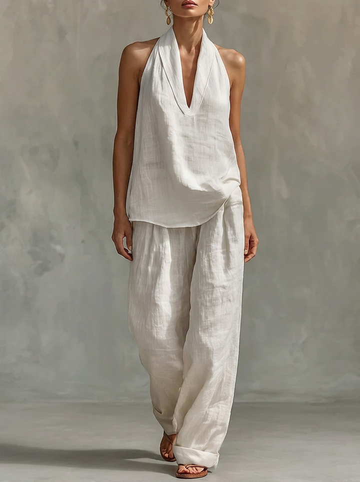 Sarah | Conjunto Sin Mangas – Pantalones Anchos