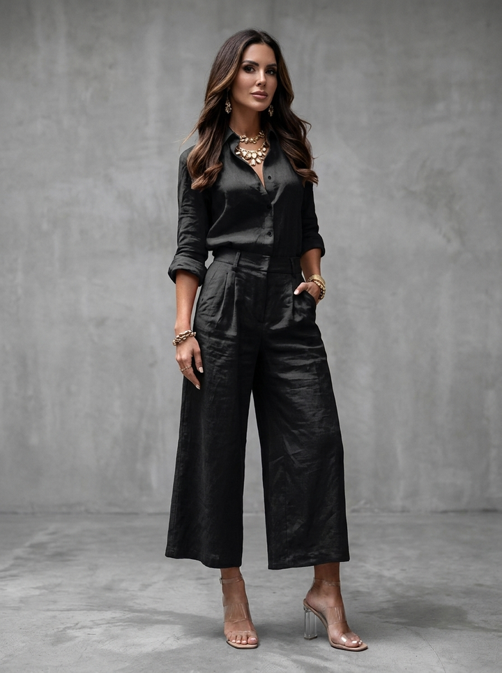 Noor | Conjunto de Salmón – Blusa Holgada y Pantalones Cortos
