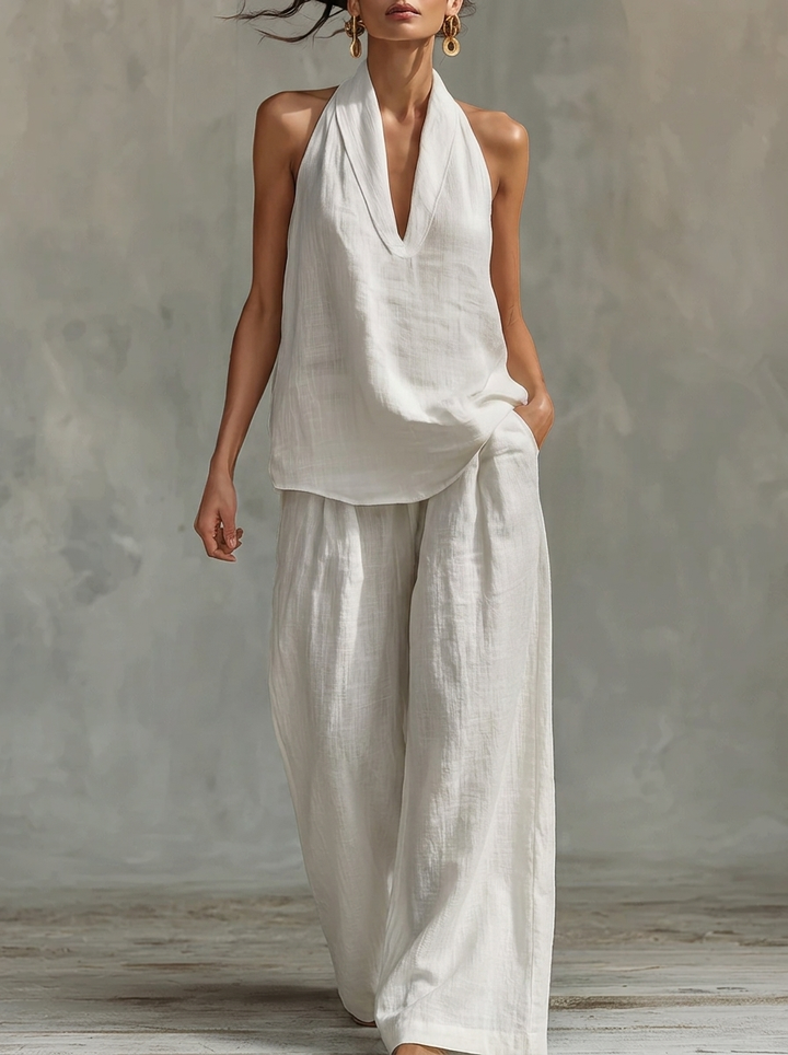 Zoë | Conjunto Sin Mangas – Pantalones Amplios, Estilo Ligero
