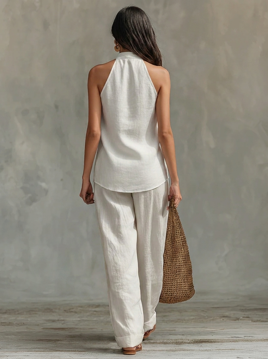Zoë | Conjunto Sin Mangas – Pantalones Amplios, Estilo Ligero