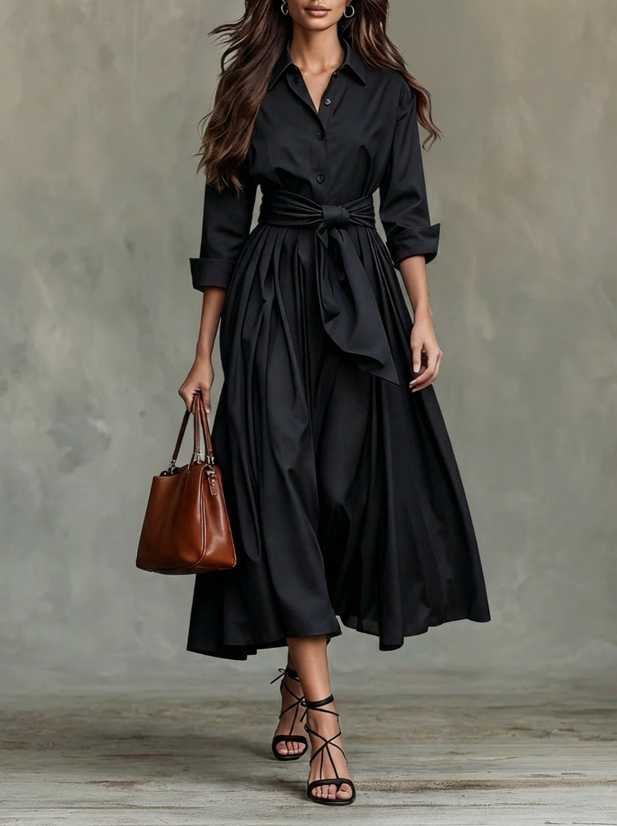 Marise | Elegante Vestido Maxi – Con Detalle de Lazo Romántico