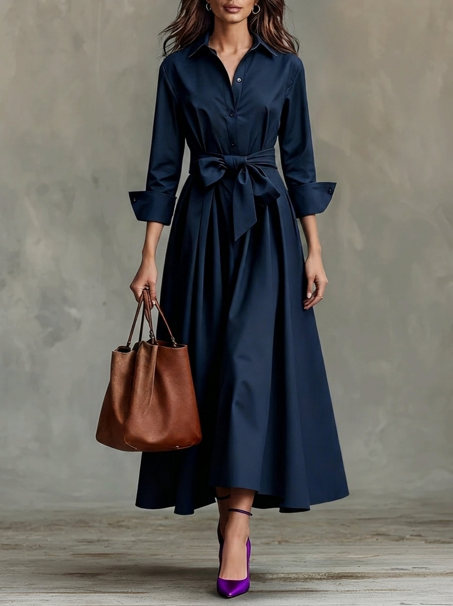 Marise | Elegante Vestido Maxi – Con Detalle de Lazo Romántico
