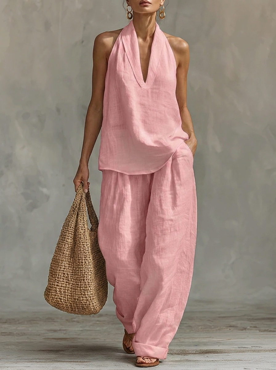 Sarah | Conjunto Sin Mangas – Pantalones Anchos