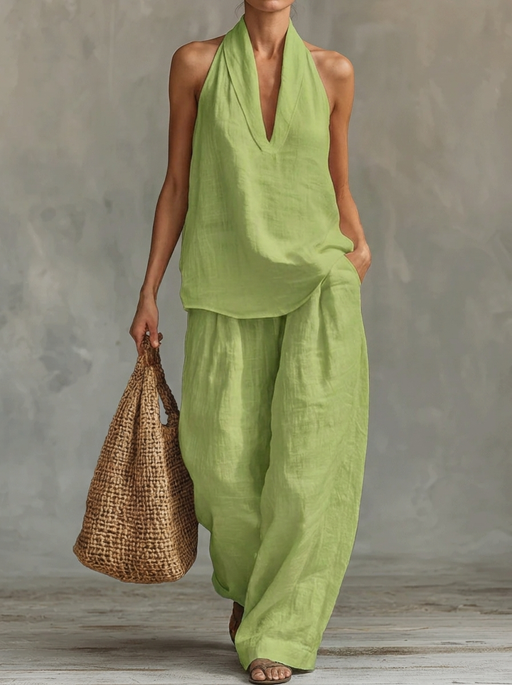 Sarah | Conjunto Sin Mangas – Pantalones Anchos