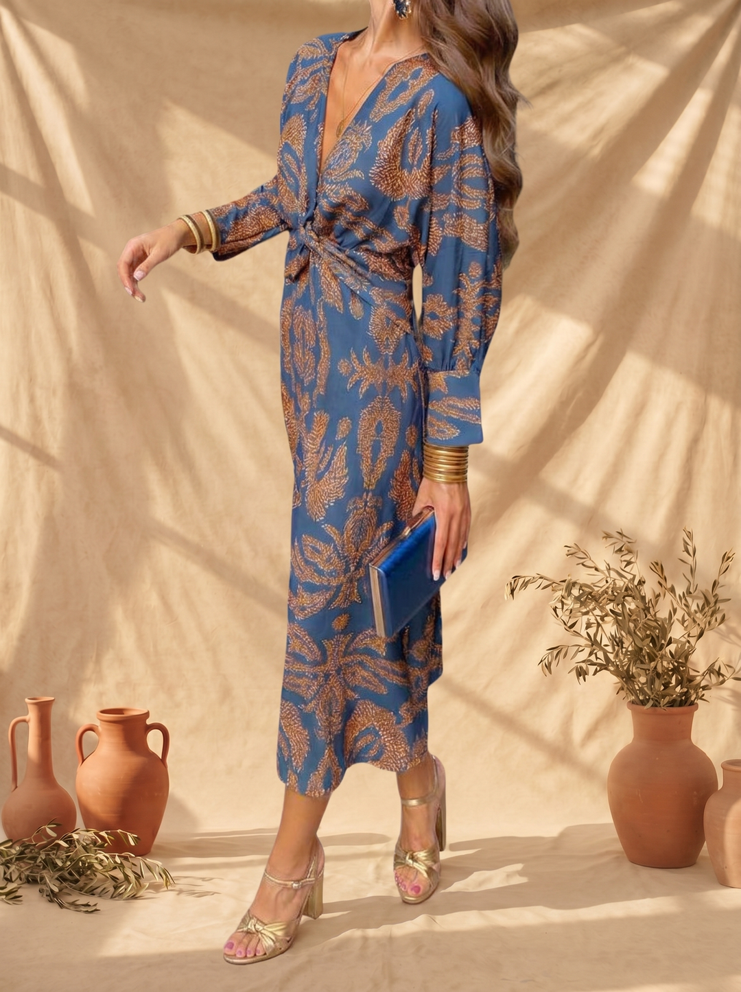 Celeste | Vestido Midi Elegancia Floreada
