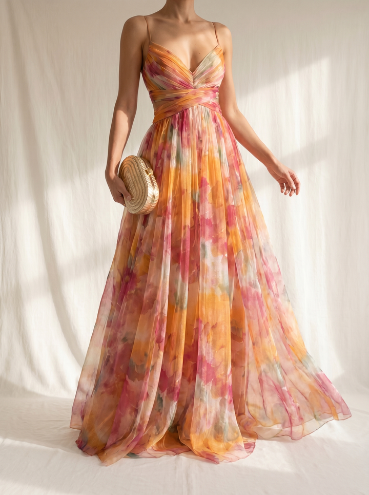 Giselle | Precioso Maxi Vestido con Estampado Floral