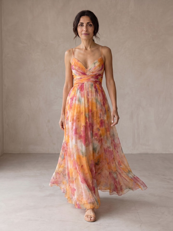 Giselle | Precioso Maxi Vestido con Estampado Floral