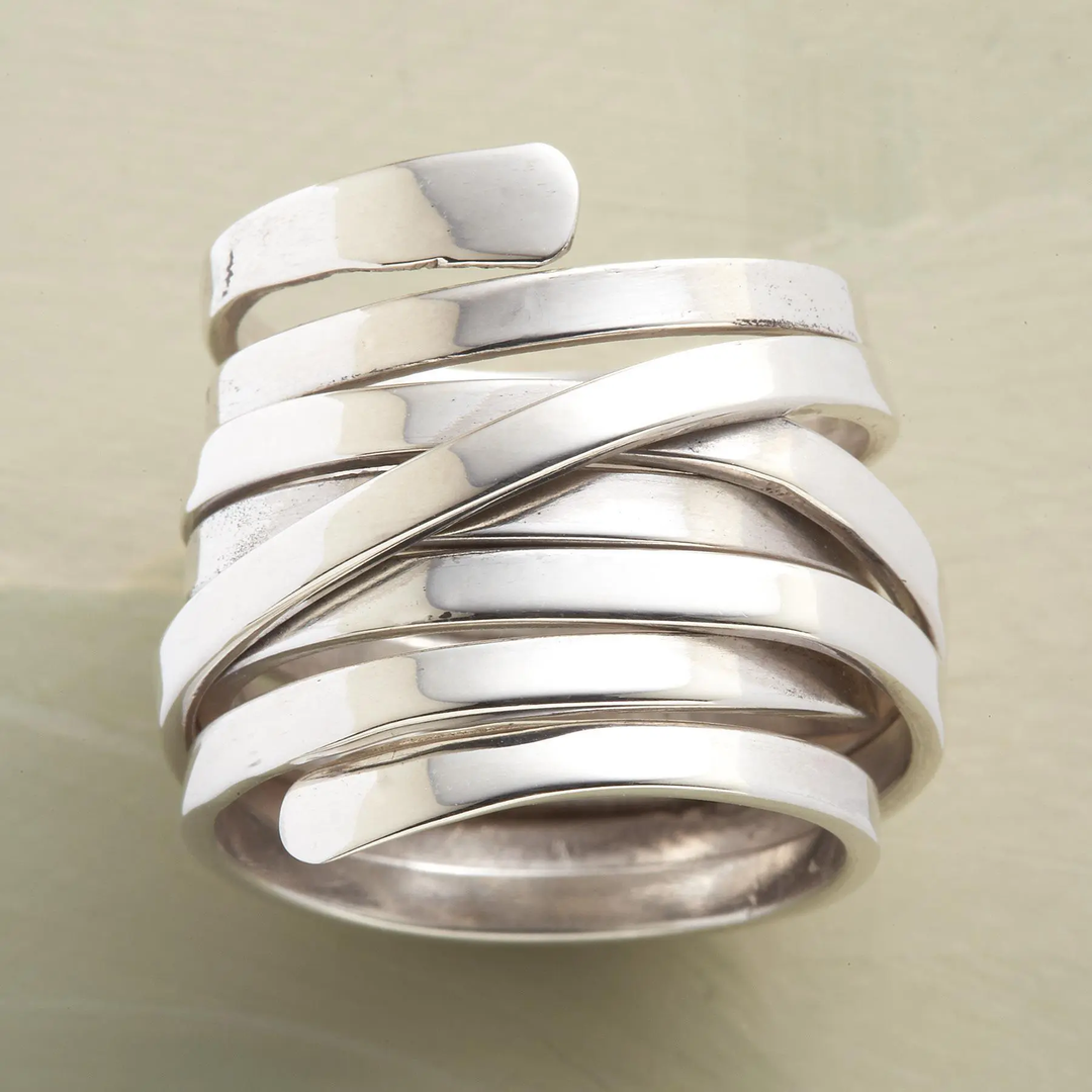 Lourdes - Anillo de Plata Vintage de Grosor