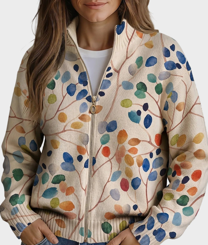 Imogene - Cárdigan con cremallera y estampado botánico