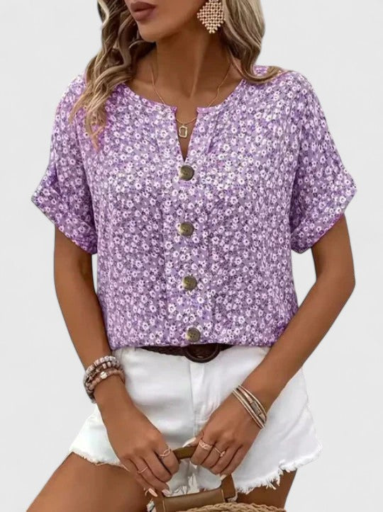Coralie | Top Floral Elegante de Verano